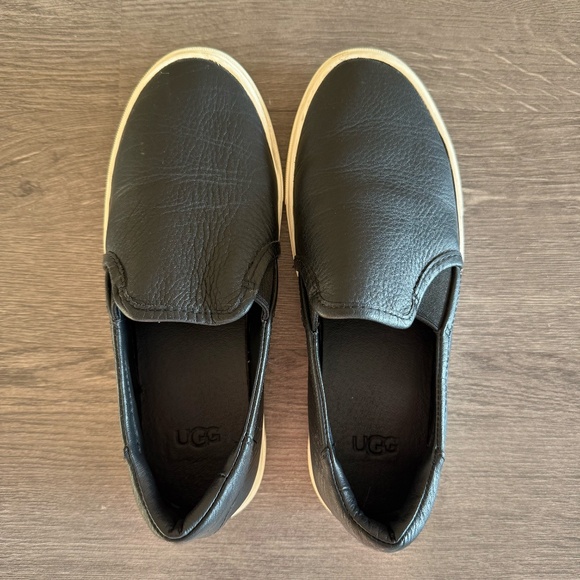 UGG Black Leather Slip Ons Sneakers - Picture 3 of 3